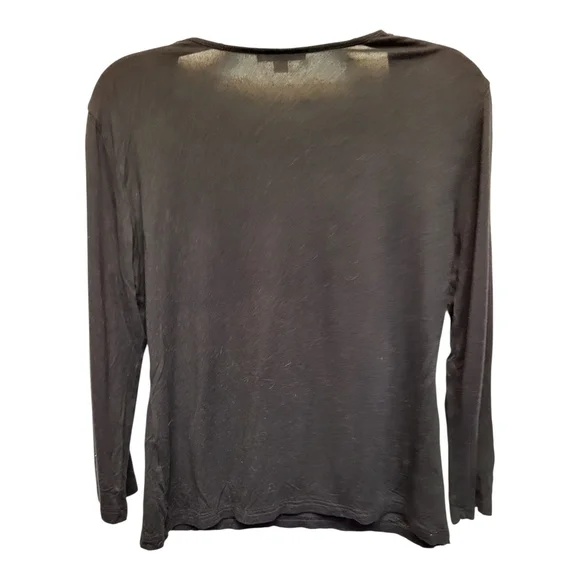 Agnes Flow Chic Black Fitted 3/4 Sleeve 'Passion' T-shirt- Size 42/44 (XL/XXL) - Picture 2 of 4